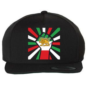 Rise With The Women Of Iran Women Life Freedom Mahsaamini Iranian Flag Fist Wool Snapback Cap