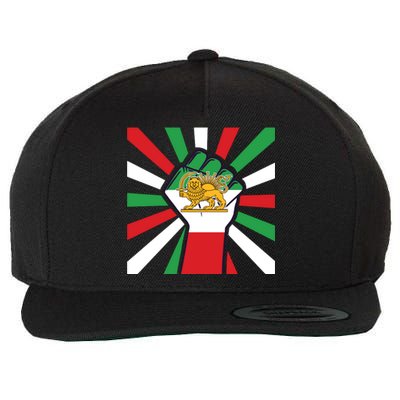 Rise With The Women Of Iran Women Life Freedom Mahsaamini Iranian Flag Fist Wool Snapback Cap