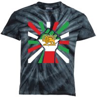 Rise With The Women Of Iran Women Life Freedom Mahsaamini Iranian Flag Fist Kids Tie-Dye T-Shirt