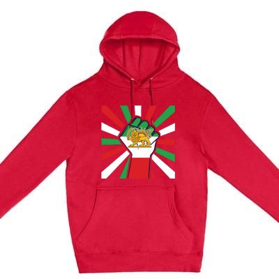 Rise With The Women Of Iran Women Life Freedom Mahsaamini Iranian Flag Fist Premium Pullover Hoodie