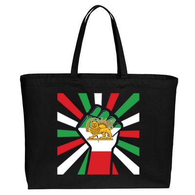 Rise With The Women Of Iran Women Life Freedom Mahsaamini Iranian Flag Fist Cotton Canvas Jumbo Tote