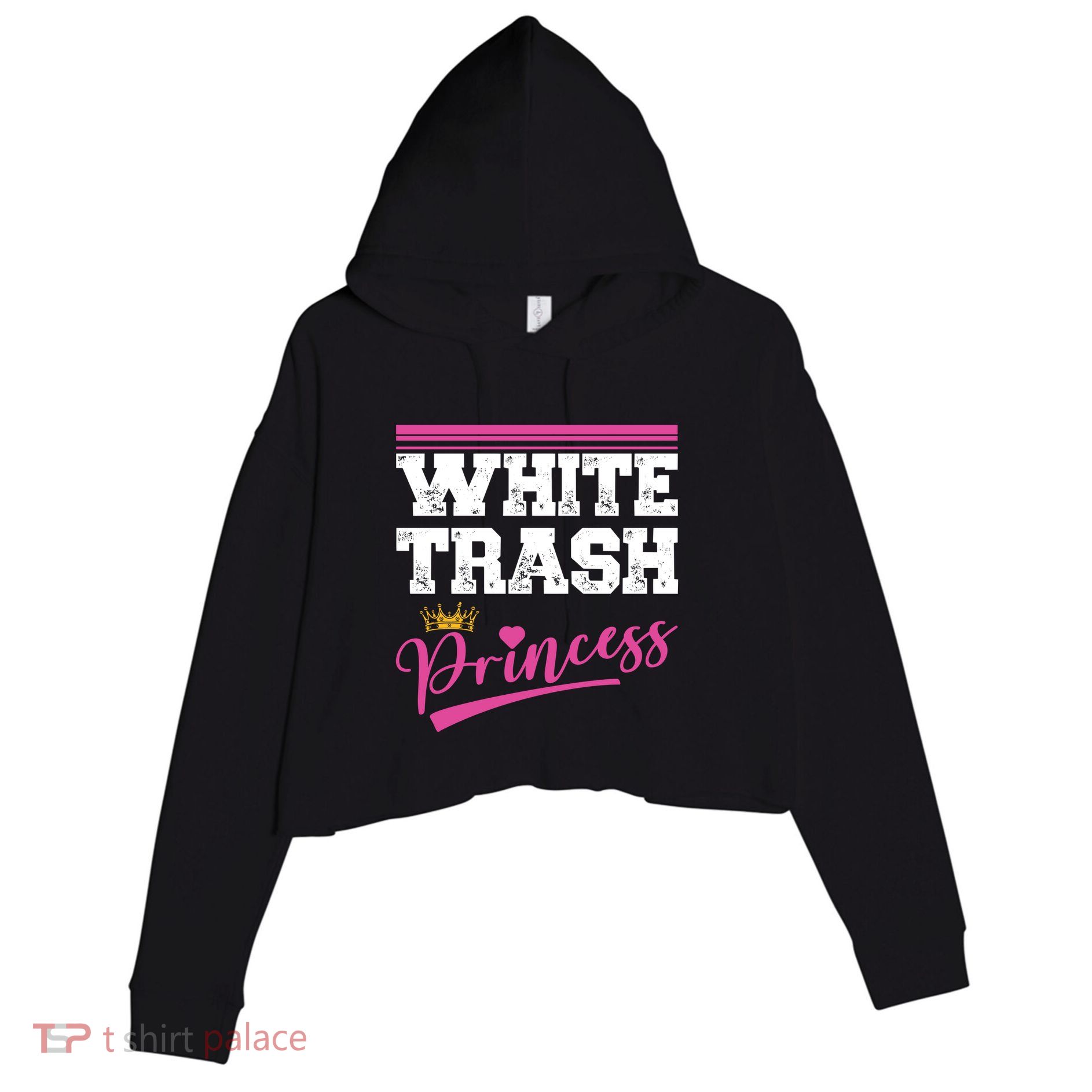 Redneck White Trash Princess Crop Fleece Hoodie