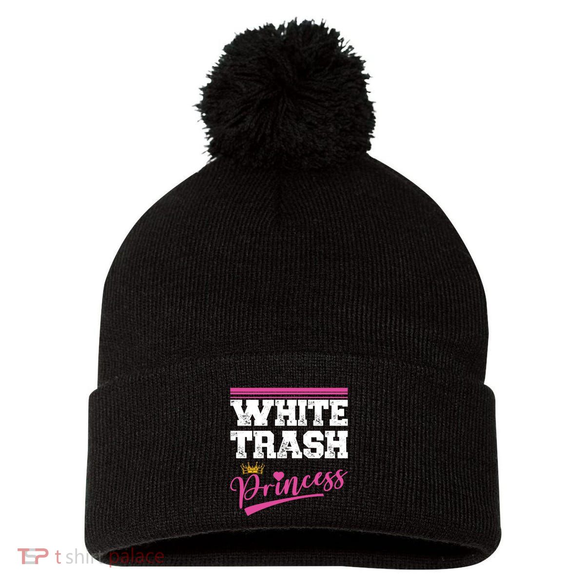 Redneck White Trash Princess Pom Pom 12in Knit Beanie