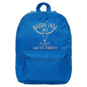 Raisinggifthell With The Hippies And Cow Western Cowhide Cool Gift 16 in Basic Backpack