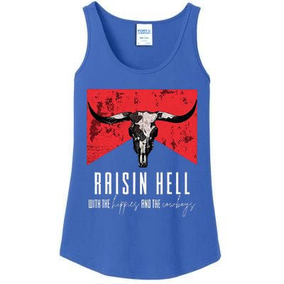 Raisinghell With The Hippies And Cowboys Western Cowhide Ladies Essential Tank