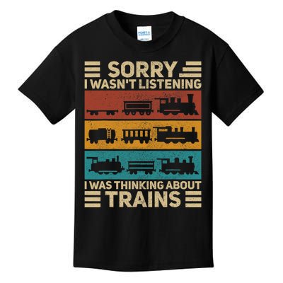 Retro Wagon Train Lover Model Railroad Conductor Funny Train Kids T-Shirt