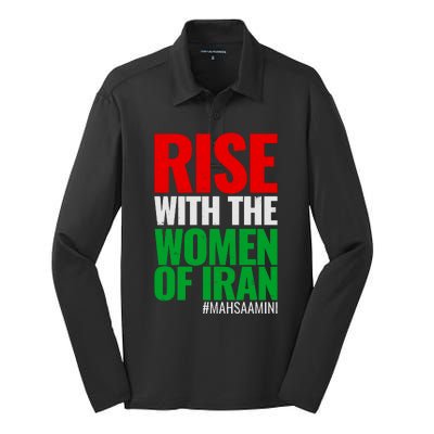 Rise With The Women Of Iran #Mahsa Amini Silk Touch Performance Long Sleeve Polo