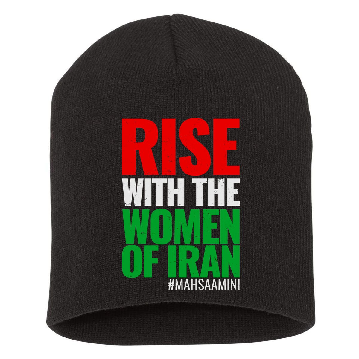 Rise With The Women Of Iran #Mahsa Amini Short Acrylic Beanie