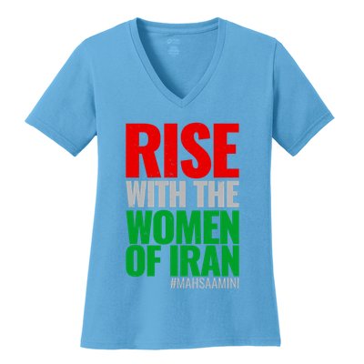 Rise With The Women Of Iran #Mahsa Amini Women's V-Neck T-Shirt