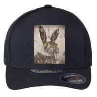 Retro Who The Fck Is Alice Funny Rabbit Flexfit Unipanel Trucker Cap