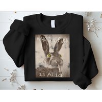 Retro Who The Fck Is Alice Funny Rabbit Sweatshirt
