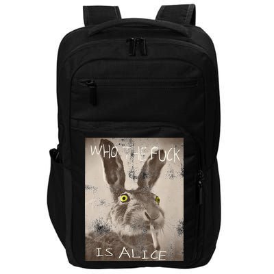 Retro Who The Fck Is Alice Funny Rabbit Impact Tech Backpack