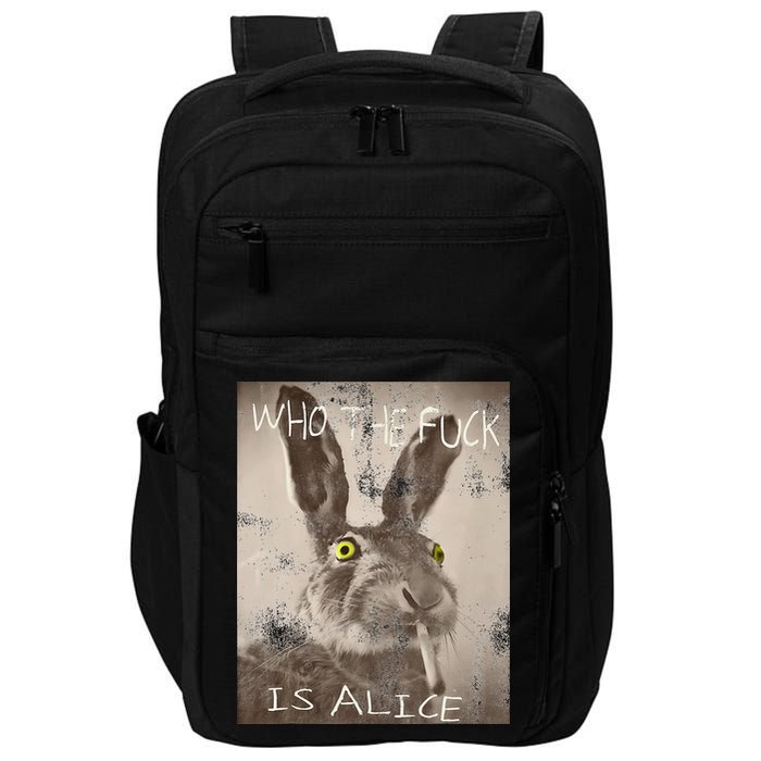 Retro Who The Fck Is Alice Funny Rabbit Impact Tech Backpack