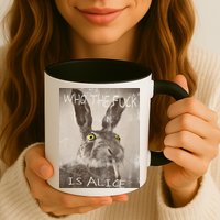 Retro Who The Fck Is Alice Funny Rabbit Mug