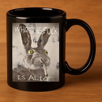 Retro Who The Fck Is Alice Funny Rabbit 11oz C Handle Ceramic Mug