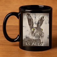 Retro Who The Fck Is Alice Funny Rabbit 11oz C Handle Ceramic Mug