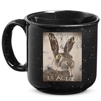 Retro Who The Fck Is Alice Funny Rabbit 15oz Campfire Ceramic Mug
