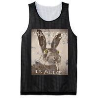 Retro Who The Fck Is Alice Funny Rabbit Mesh Reversible Basketball Jersey Tank