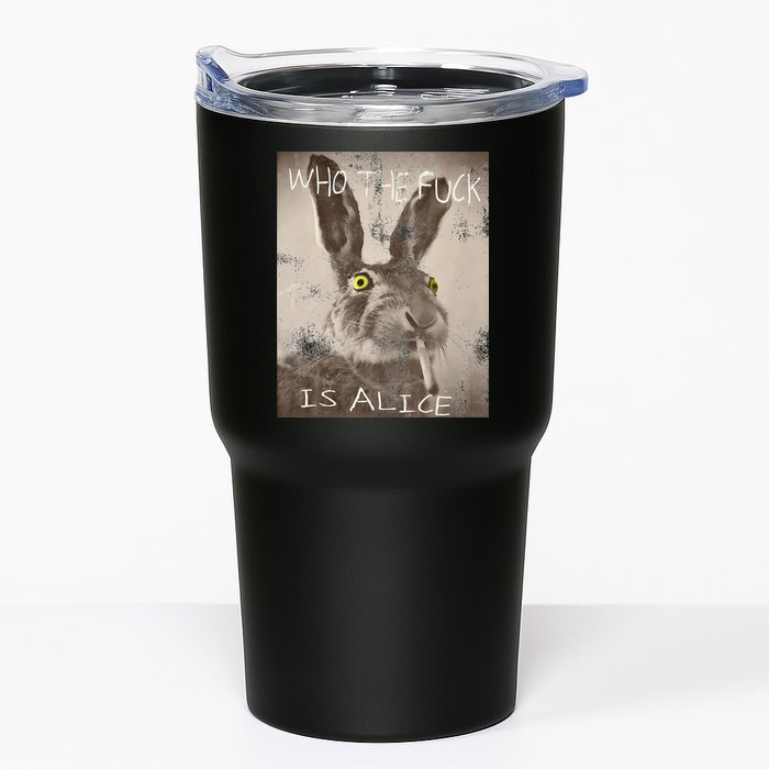 Retro Who The Fck Is Alice Funny Rabbit Tumbler