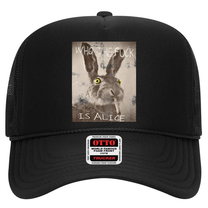 Retro Who The Fck Is Alice Funny Rabbit Hat