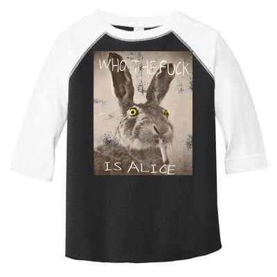 Retro Who The Fck Is Alice Funny Rabbit Toddler Fine Jersey T-Shirt