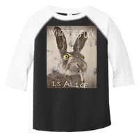 Retro Who The Fck Is Alice Funny Rabbit Toddler Fine Jersey T-Shirt