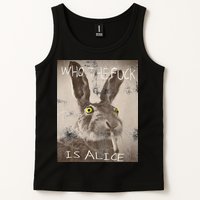 Retro Who The Fck Is Alice Funny Rabbit Tank Top