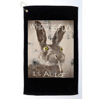 Retro Who The Fck Is Alice Funny Rabbit Golf Towel