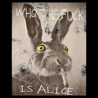 Retro Who The Fck Is Alice Funny Rabbit Cropped Pullover Crew