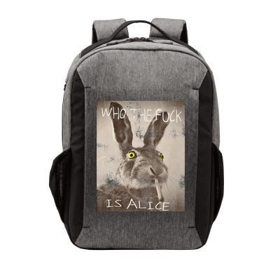 Retro Who The Fck Is Alice Funny Rabbit Vector Backpack