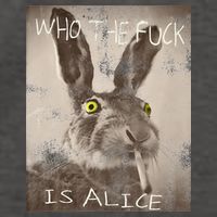 Retro Who The Fck Is Alice Funny Rabbit Vector Backpack