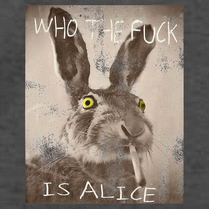 Retro Who The Fck Is Alice Funny Rabbit Vector Backpack