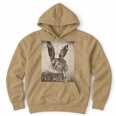 Retro Who The Fck Is Alice Funny Rabbit Hoodie