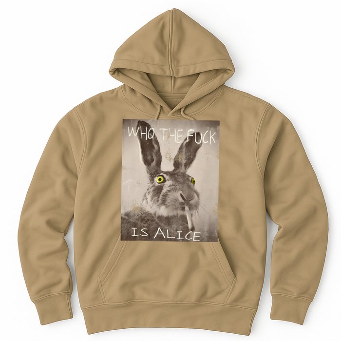 Retro Who The Fck Is Alice Funny Rabbit Hoodie