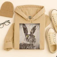 Retro Who The Fck Is Alice Funny Rabbit Hoodie