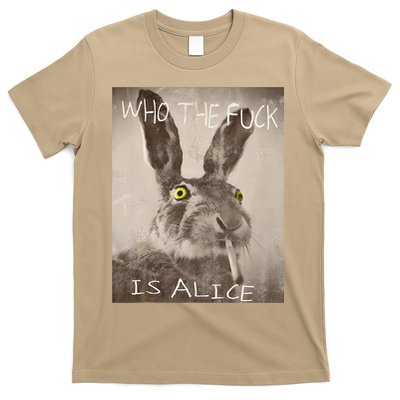 Retro Who The Fck Is Alice Funny Rabbit T-Shirt
