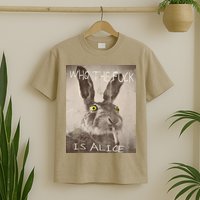Retro Who The Fck Is Alice Funny Rabbit T-Shirt