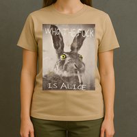 Retro Who The Fck Is Alice Funny Rabbit T-Shirt
