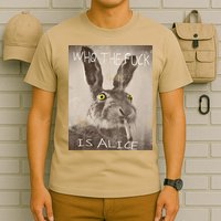 Retro Who The Fck Is Alice Funny Rabbit T-Shirt