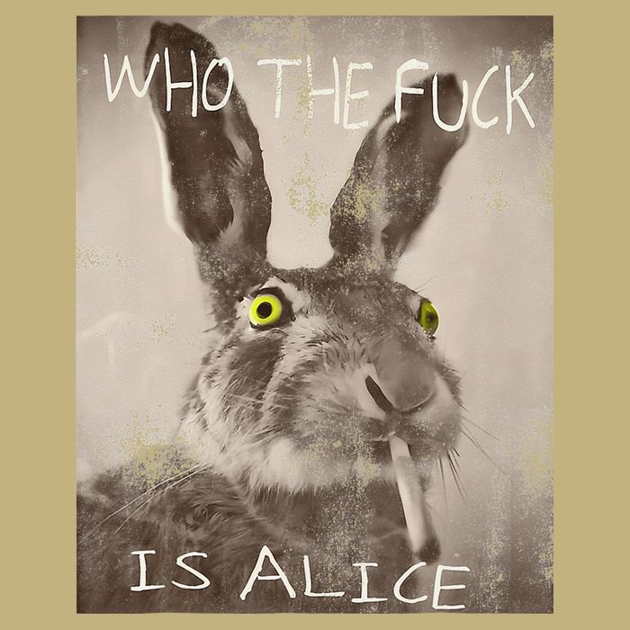 Retro Who The Fck Is Alice Funny Rabbit T-Shirt