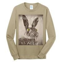 Retro Who The Fck Is Alice Funny Rabbit Tall Long Sleeve T-Shirt