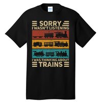 Retro Wagon Train Lover Model Railroad Conductor Tall T-Shirt