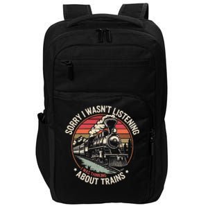 Retro Wagon Train Lover Model Railroad Conductor Funny Train Impact Tech Backpack