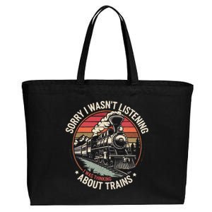 Retro Wagon Train Lover Model Railroad Conductor Funny Train Cotton Canvas Jumbo Tote