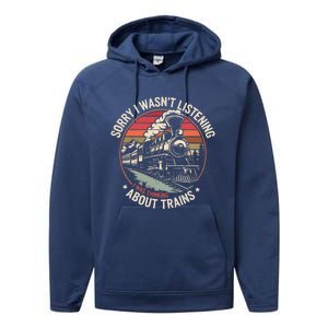 Retro Wagon Train Lover Model Railroad Conductor Funny Train Performance Fleece Hoodie