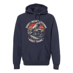 Retro Wagon Train Lover Model Railroad Conductor Funny Train Premium Hoodie