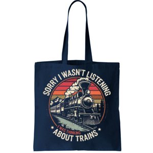 Retro Wagon Train Lover Model Railroad Conductor Funny Train Tote Bag