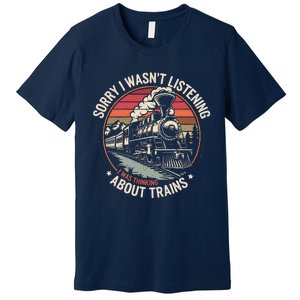 Retro Wagon Train Lover Model Railroad Conductor Funny Train Premium T-Shirt