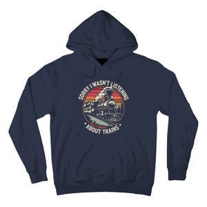 Retro Wagon Train Lover Model Railroad Conductor Funny Train Tall Hoodie