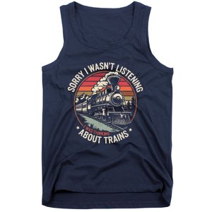 Retro Wagon Train Lover Model Railroad Conductor Funny Train Tank Top